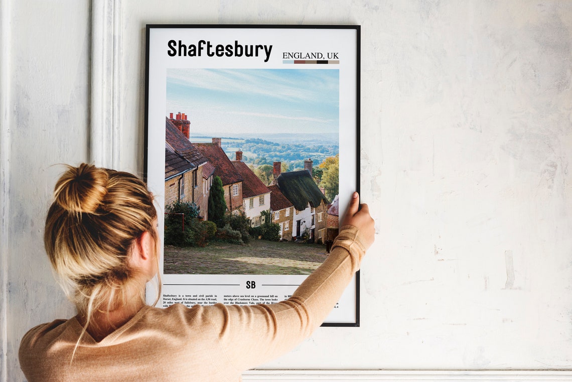 Shaftesbury Print Shaftesbury Poster Shaftesbury Wall Art Oil Painting Poster City Print City Artwork Travel Artwork Travel Wall Art - Image 2