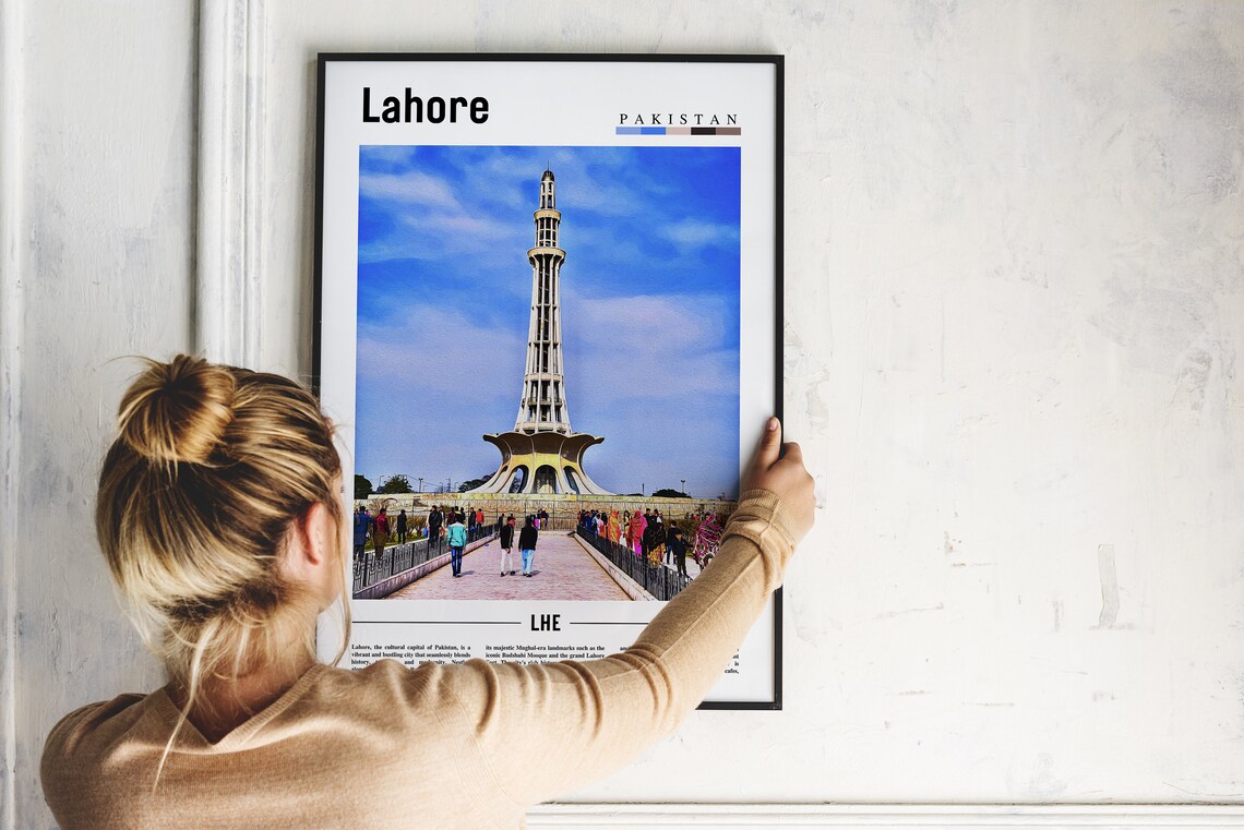 Lahore Minar e Pakistan Tower Landmark City Heritage Travel Poster - Image 2