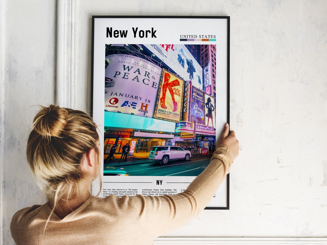 New York Times Square Broadway Billboards Night Lights Poster - Image 2
