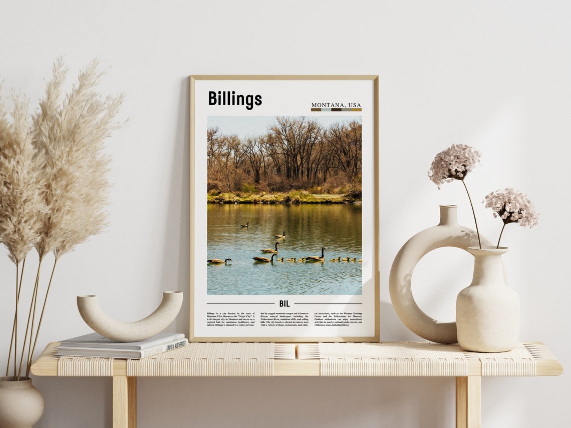 Billings Poster Billings Print Billings Wall Art United States Photo United States Poster United States Print Travel Poster - Image 3