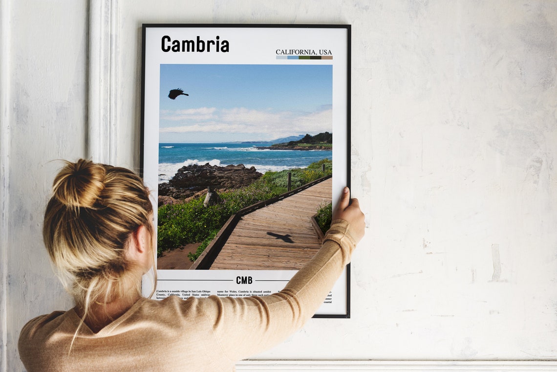 Cambria Print Cambria Poster Cambria Wall Art Minimal Travel Print Minimal City Poster Travel Destination Print Oil Painting Poster - Image 2