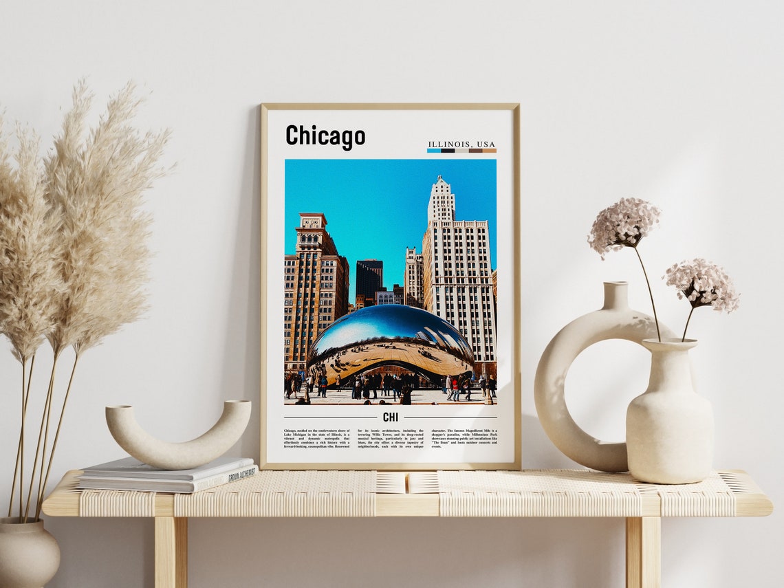 Chicago Print Chicago Poster Chicago Wall Art United States Photo United States Poster United States Print - Image 3