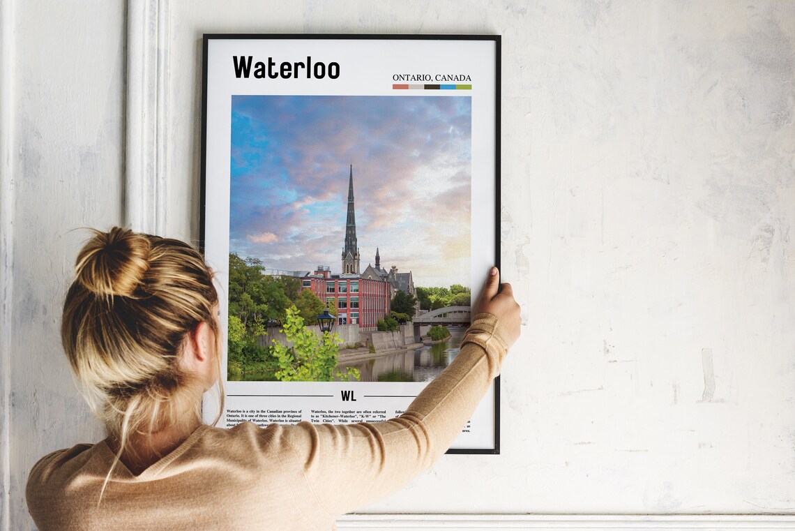 Waterloo Print Waterloo Poster Waterloo Wall Art Oil Painting Poster Colorful City Print City Artwork Travel Artwork Travel Wall Art - Image 2