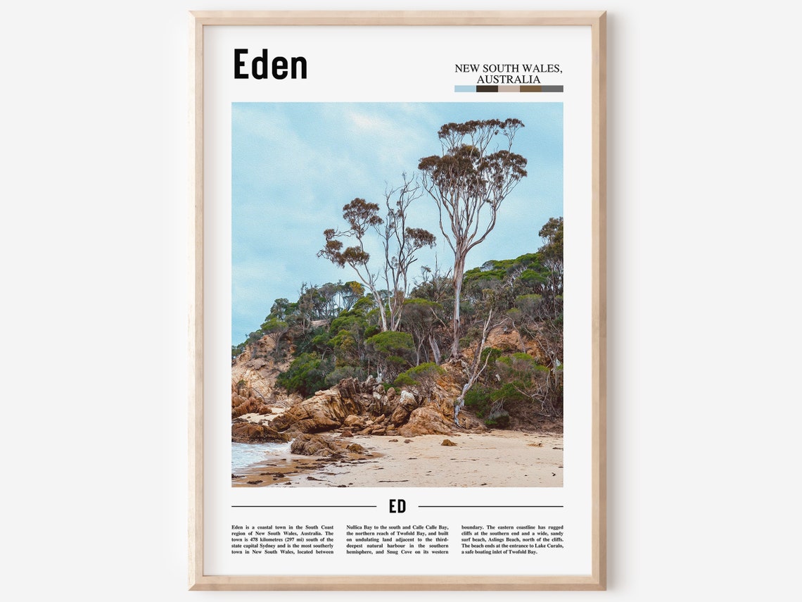Eden Print Eden Poster Eden Wall Art Minimal Travel Print Minimal City Poster Travel Destination Colorful City Print Oil Painting Poster