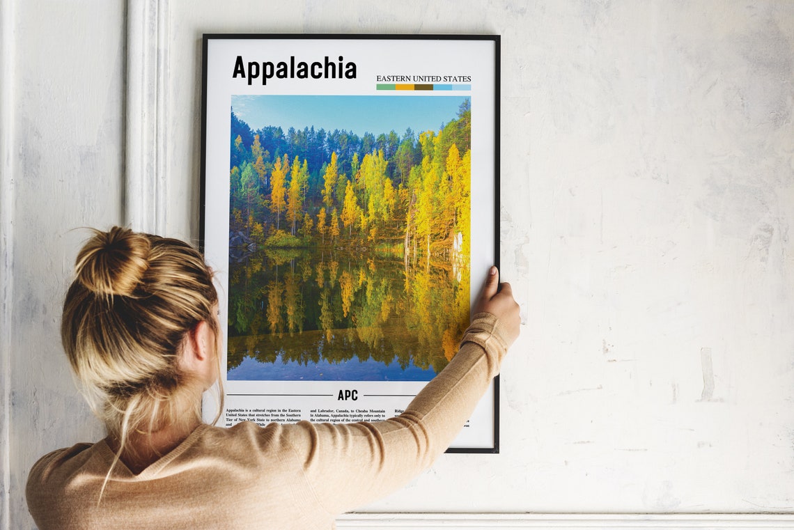 Appalachia Print Appalachia Poster Appalachia Wall Art Oil Painting Poster Colorful City Print City Artwork Travel Artwork Travel Art - Image 2