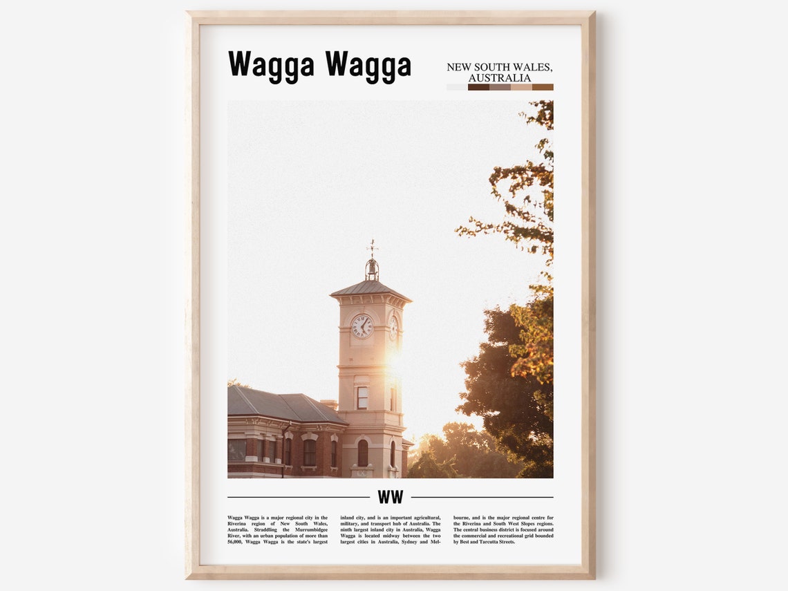 Wagga Wagga Australia Historic Clock Tower Sunset Glow Poster