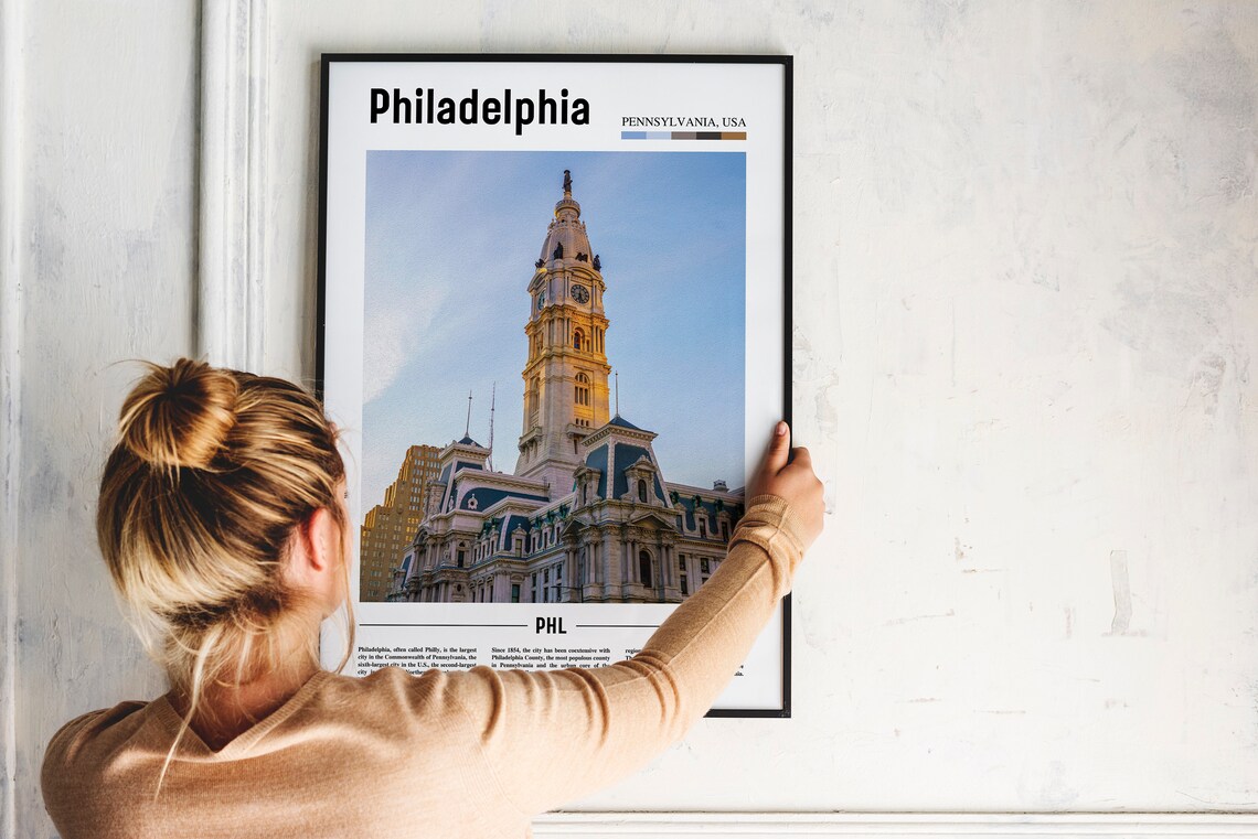 Philadelphia Pennsylvania City Hall Tower Skyline Photo Poster - Image 2