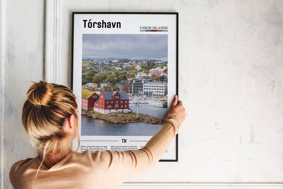 Torshavn Print Torshavn Poster Torshavn Wall Art Oil Painting Poster Colorful City Print City Artwork Travel Artwork Travel Wall Art - Image 2