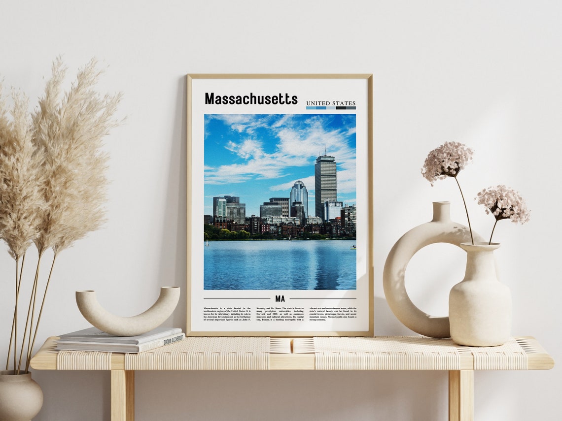 Massachusetts Poster Massachusetts Print Massachusetts Wall Art United States Photo United States Poster United States Print - Image 3