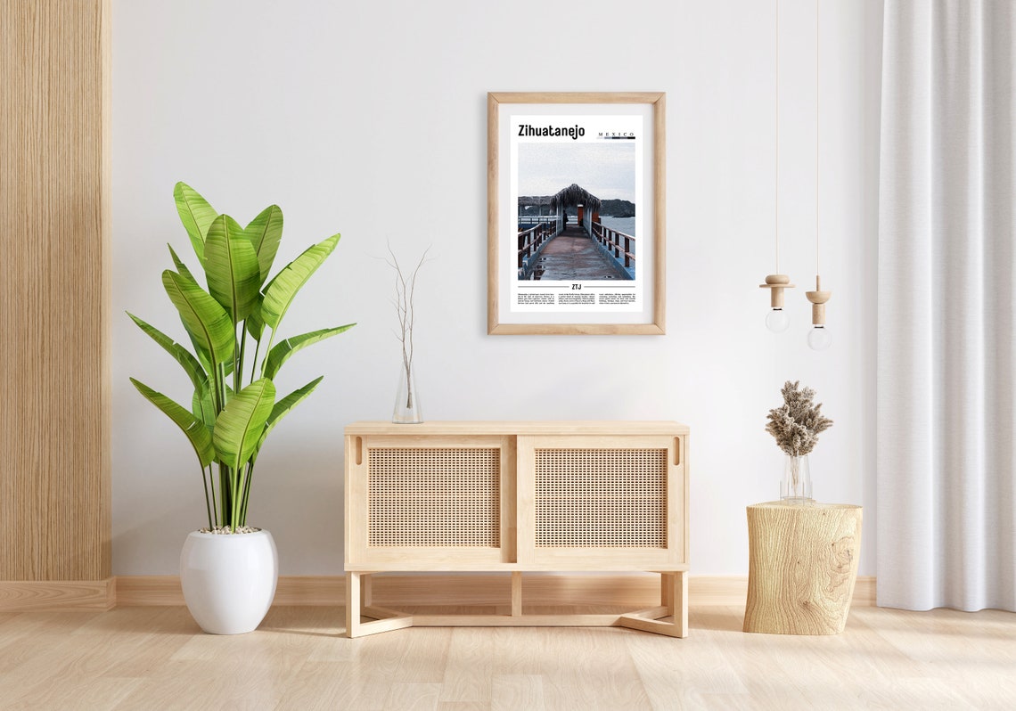 Zihuatanejo Poster Zihuatanejo Print Zihuatanejo Wall Art Minimal Travel Print Travel Destination Oil Painting Poster - Image 2