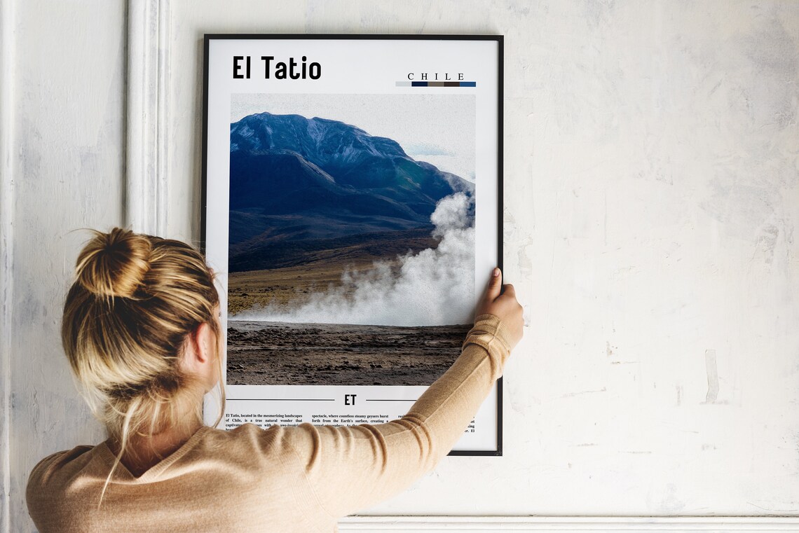 El Tatio Chile Geysers Andes Mountains Travel Poster Steam View - Image 2