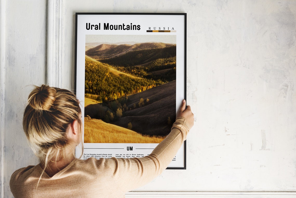 Ural Mountains Russia Golden Forest Ridges Nature Travel Poster - Image 2