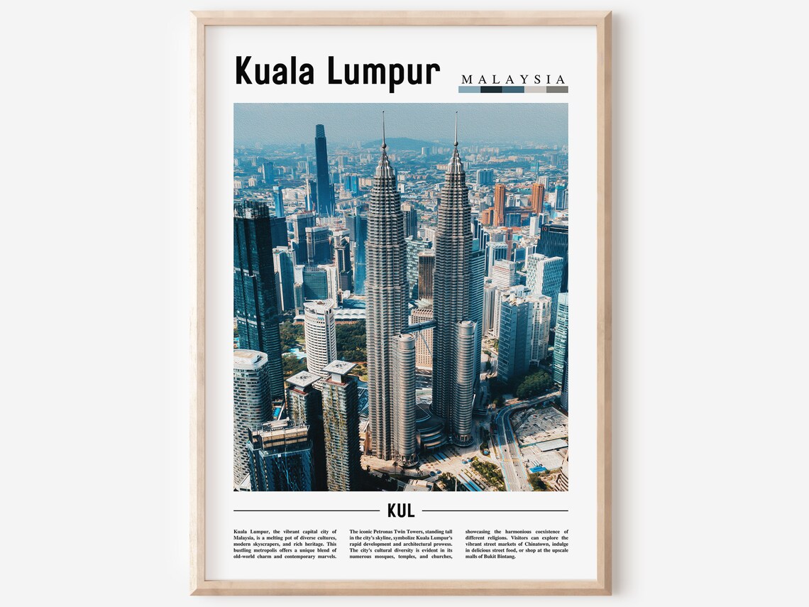 Kuala Lumpur Poster Kuala Lumpur Print Kuala Lumpur Wall Art Asia Print Asia Poster Asia Photo Minimal Travel Poster