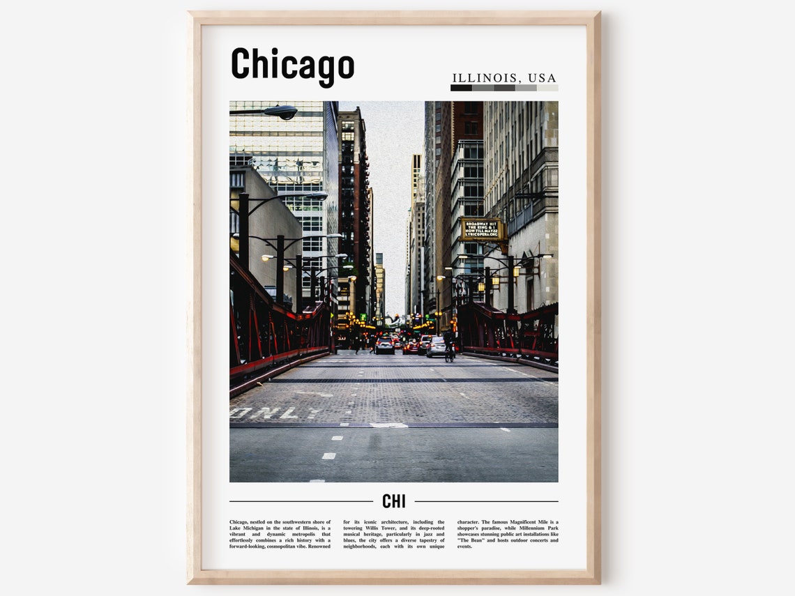 Chicago Print Chicago Poster Chicago Wall Art United States Photo United States Poster United States Print