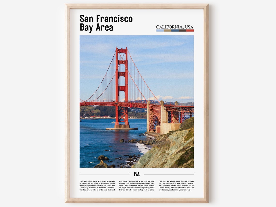 San Francisco Bay Area Golden Gate Bridge Photo Travel Poster