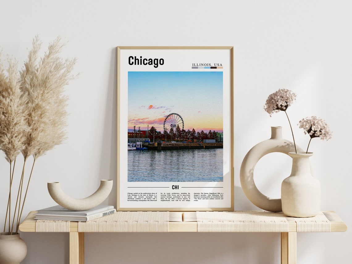 Chicago Print Chicago Poster Chicago Wall Art United States Photo United States Poster United States Print - Image 3