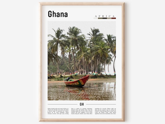 Ghana Poster Ghana Print Ghana Wall Art Minimal Travel Print Travel Destination Oil Painting Poster