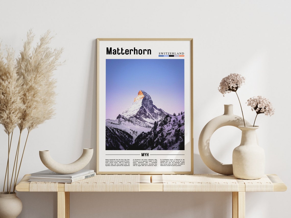 Matterhorn Switzerland Iconic Pyramid Peak Sunset Photo Poster - Image 3