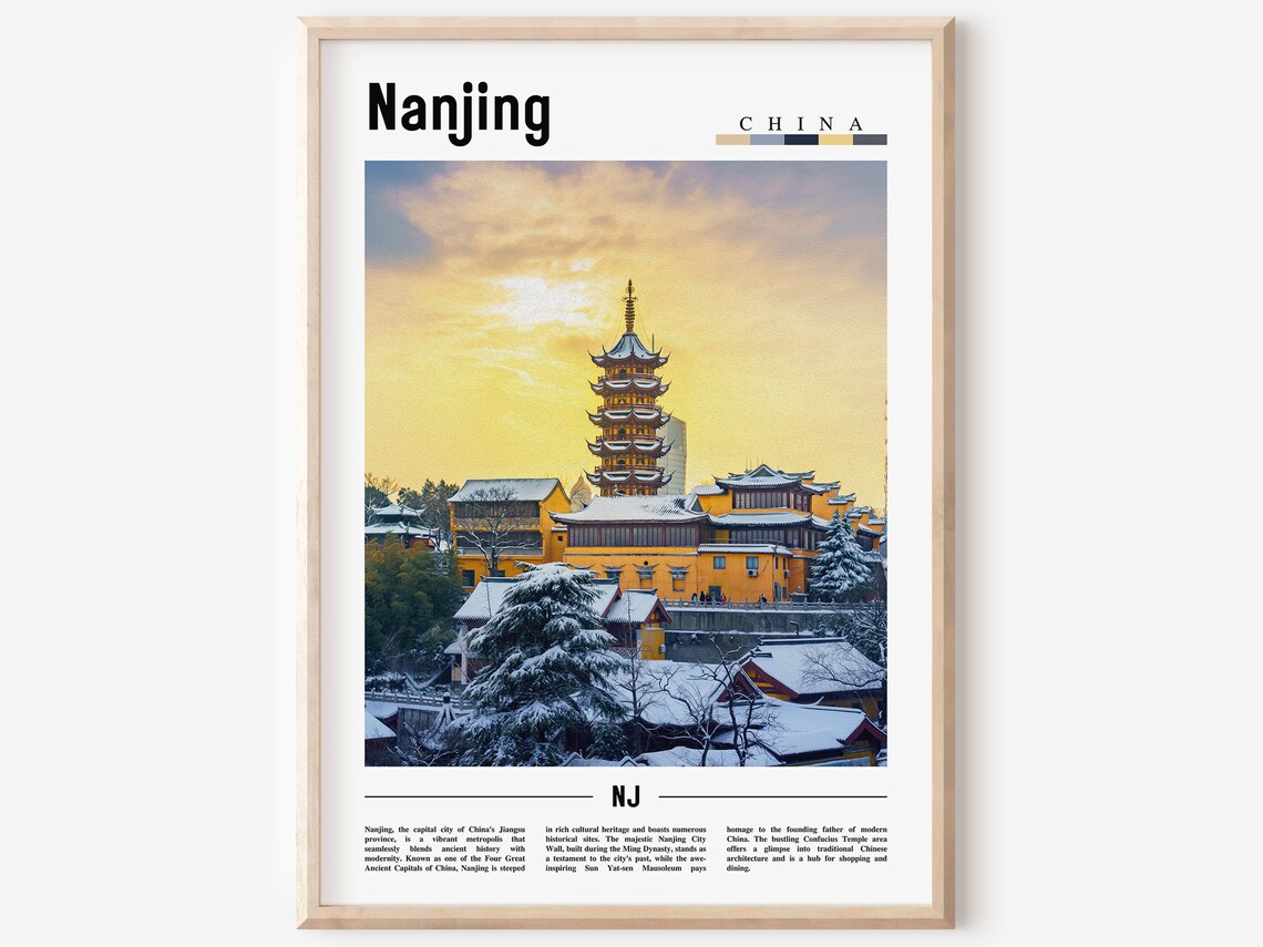 Nanjing Poster Nanjing Print Nanjing Wall Art Asia Print Asia Poster Asia Photo Minimal Travel Poster