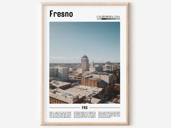 Fresno California Downtown Skyline Tower San Joaquin Valley Poster