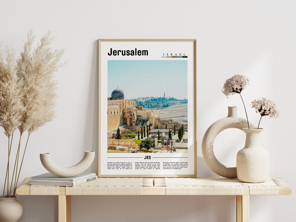 Jerusalem Israel Holy Old City Golden Dome Skyline Travel Poster - Image 3