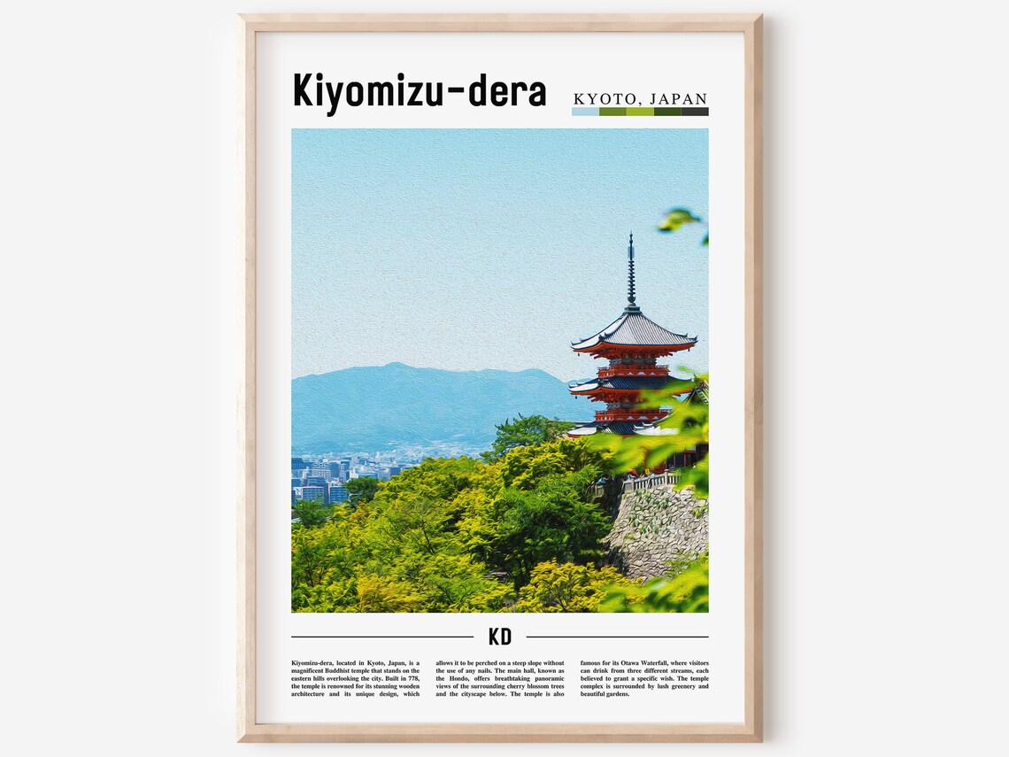 Kiyomizu Dera Kyoto Japan Pagoda Temple Garden Travel Poster