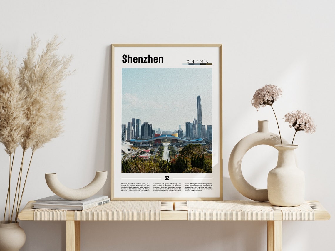 Shenzhen Skyline Futuristic Towers Modern Megacity China Travel Poster - Image 3