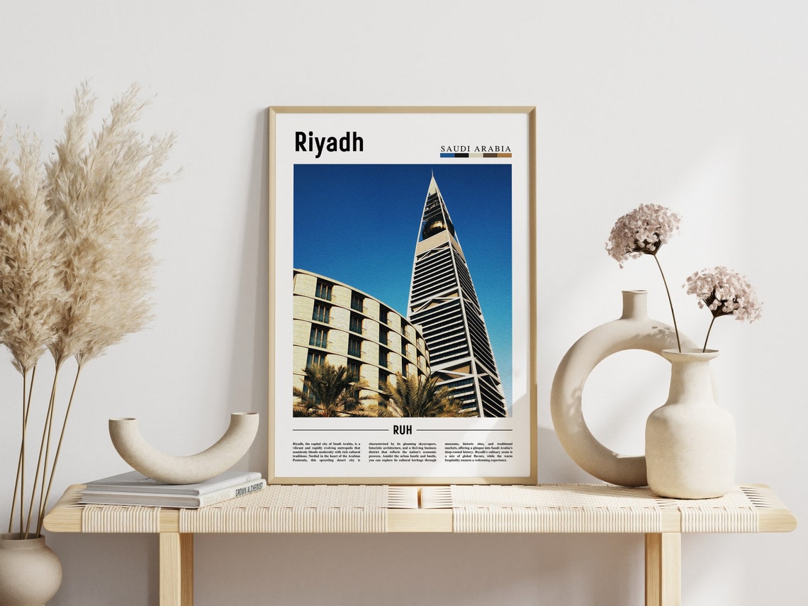 Riyadh Saudi Arabia Kingdom Centre Skyline Architecture Poster RUH - Image 3