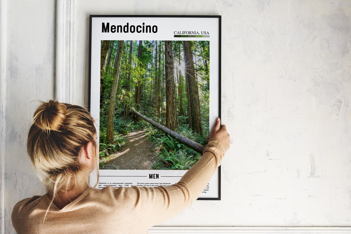Mendocino Print Mendocino Poster Mendocino Wall Art Minimal Travel Print Minimal City Poster Travel Destination Print Oil Painting Poster - Image 2