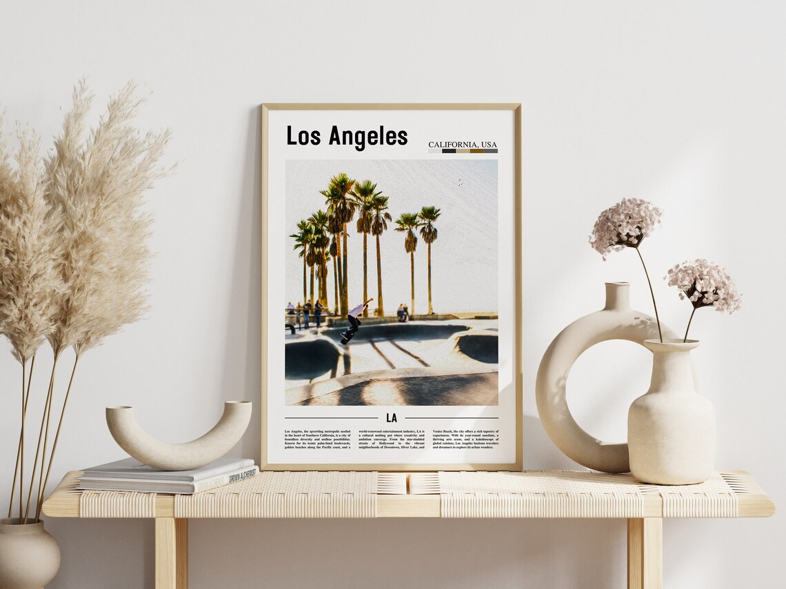 Los Angeles Venice Beach Skatepark Minimal Travel Photo Poster - Image 3