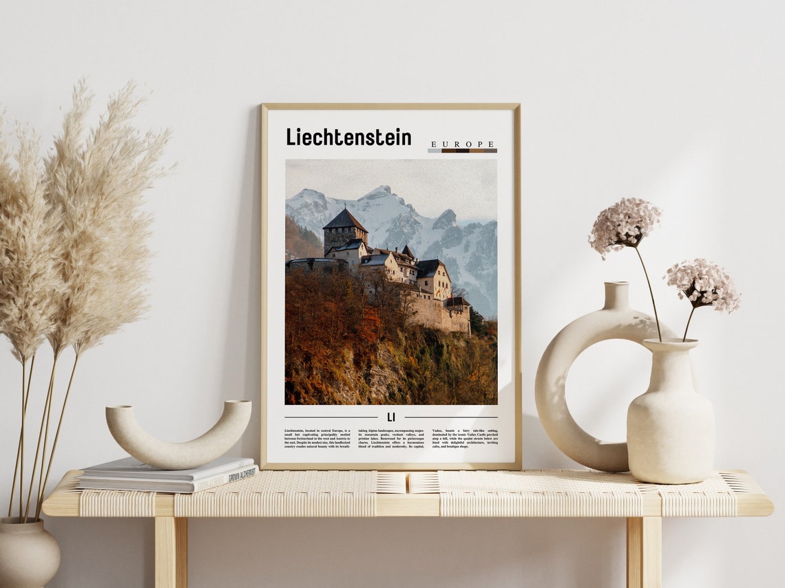 Liechtenstein Poster Liechtenstein Print Liechtenstein Wall Art Europe Photo Europe Poster Europe Print Travel Poster - Image 3