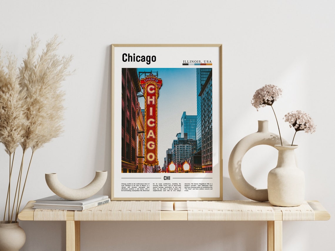 Chicago Print Chicago Poster Chicago Wall Art United States Photo United States Poster United States Print - Image 3
