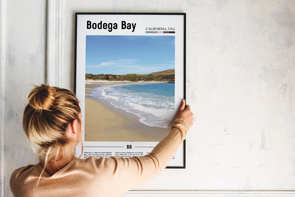 Bodega Bay California Beach Waves Pacific Coast Travel Poster - Image 2