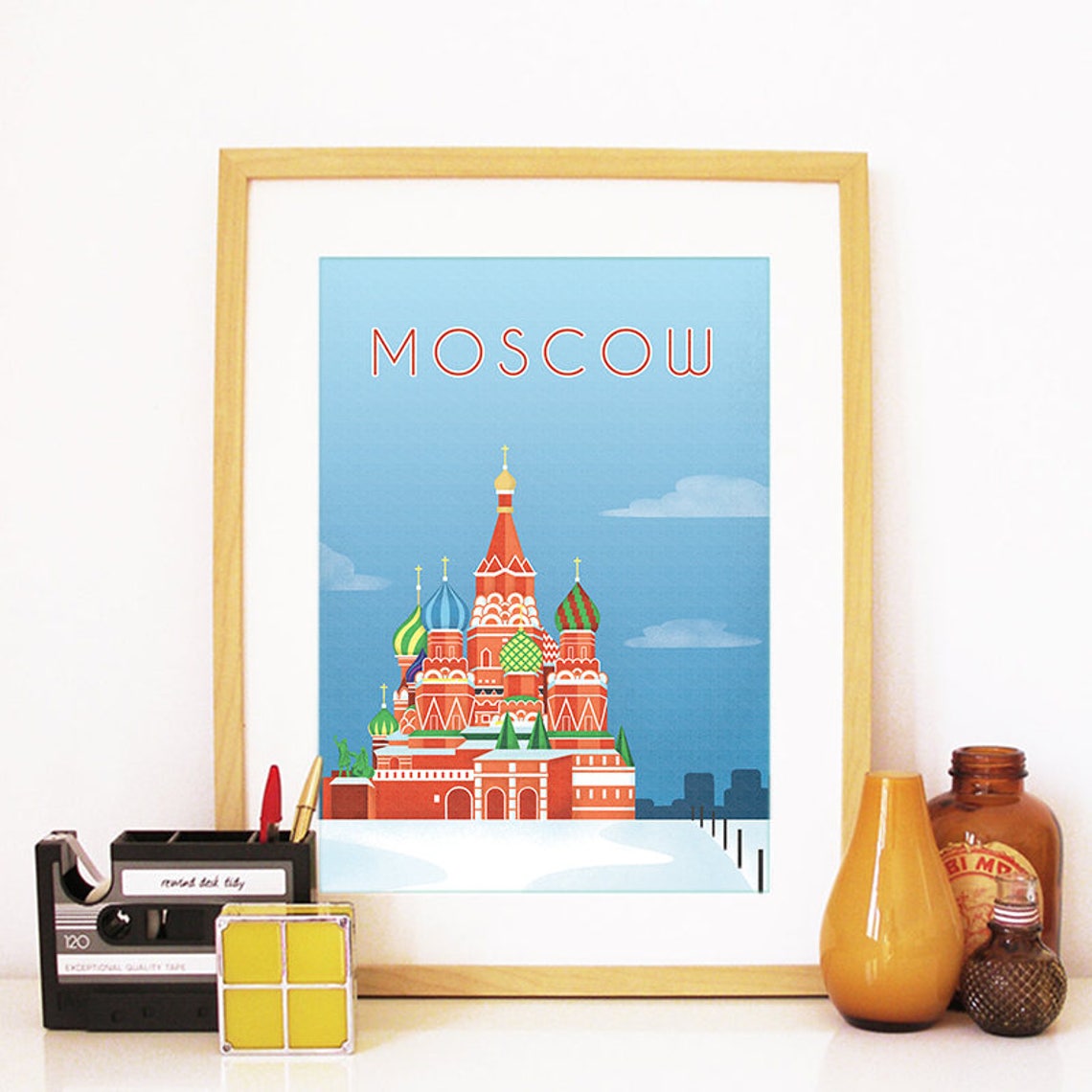Moscow Print Moscow Skyline Moscow Art Moscow Poster Moscow Watercolor Moscow Art Print Moscow Map Moscow Wall Art Russia Art - Image 2