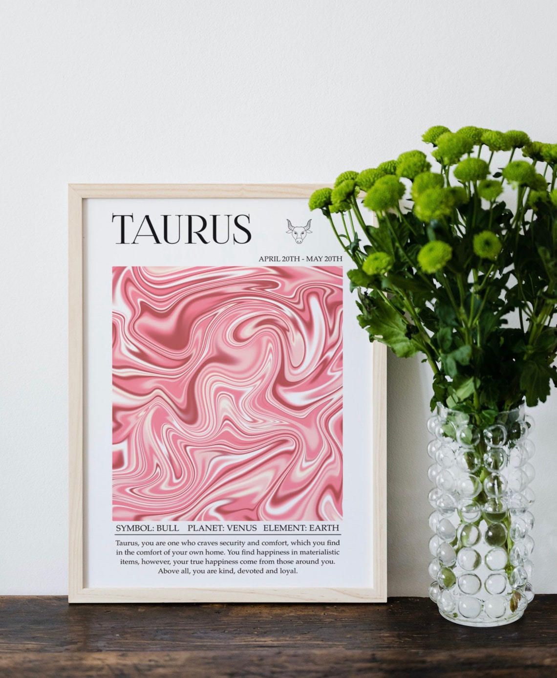 Taurus Zodiac Art Print, Astrology Wall Art - Image 2