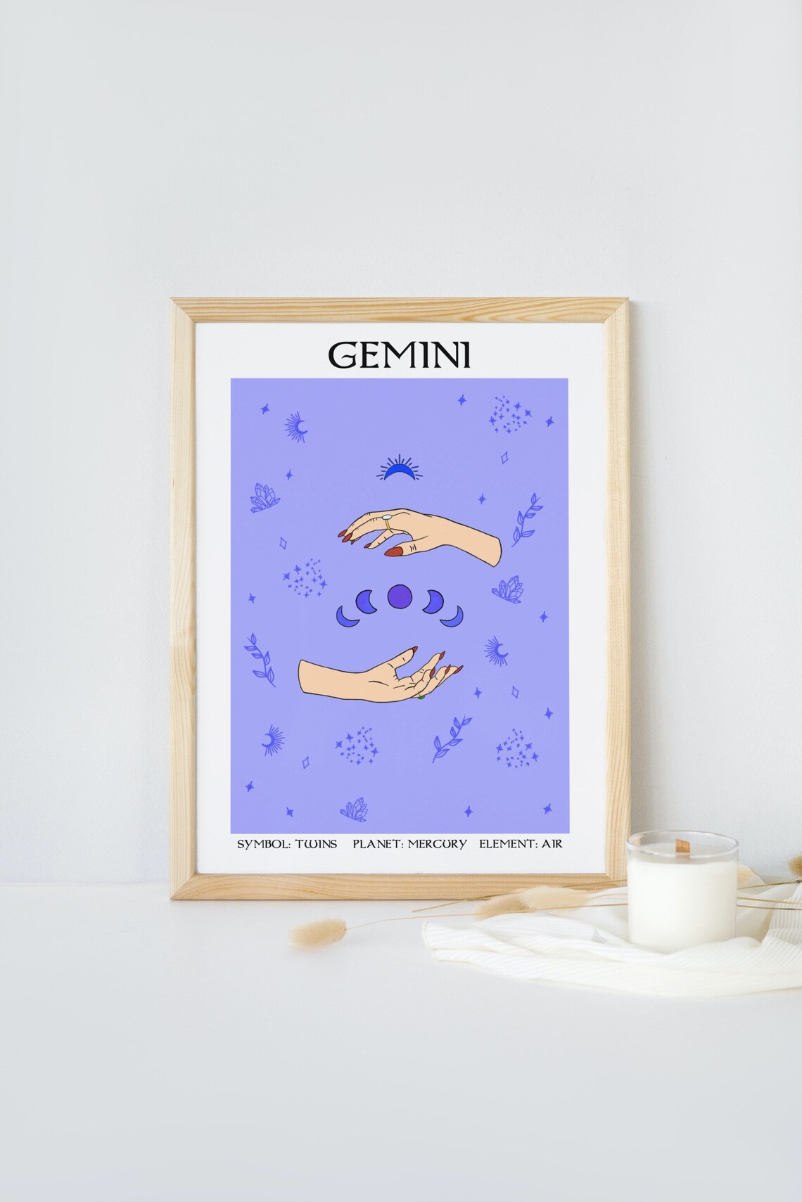 Gemini Witch Hands Zodiac Art Print, Horoscope - Image 5