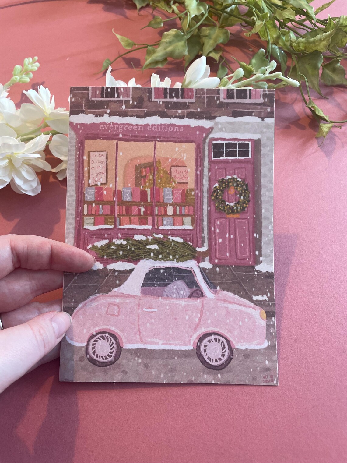 Christmas Book Shop Card, Book Lover Greeting - Image 5