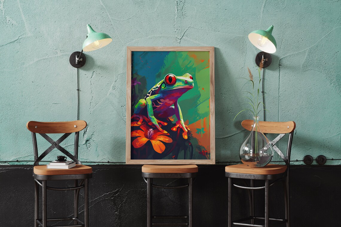 Red Eyed Tree Frog Print, Tropical Wildlife Decor - Image 2