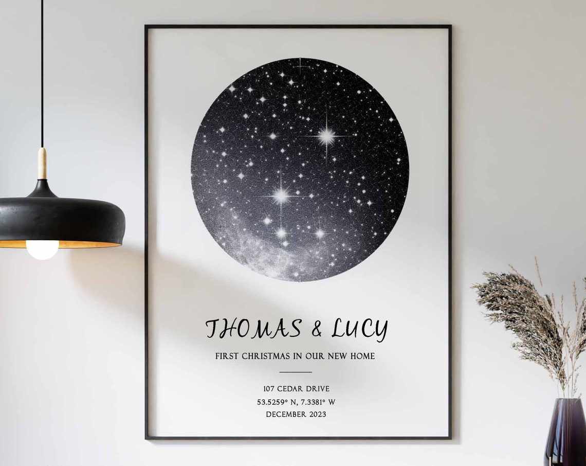 First Christmas In Our New Home Night Sky Star Map Gift Poster