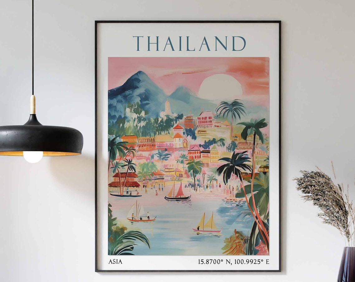 Thailand Travel Print Thailand Travel Poster Thailand Landscape Print Thai Wall Art Southeast Asian Travel Decor Thailand Travel Gift