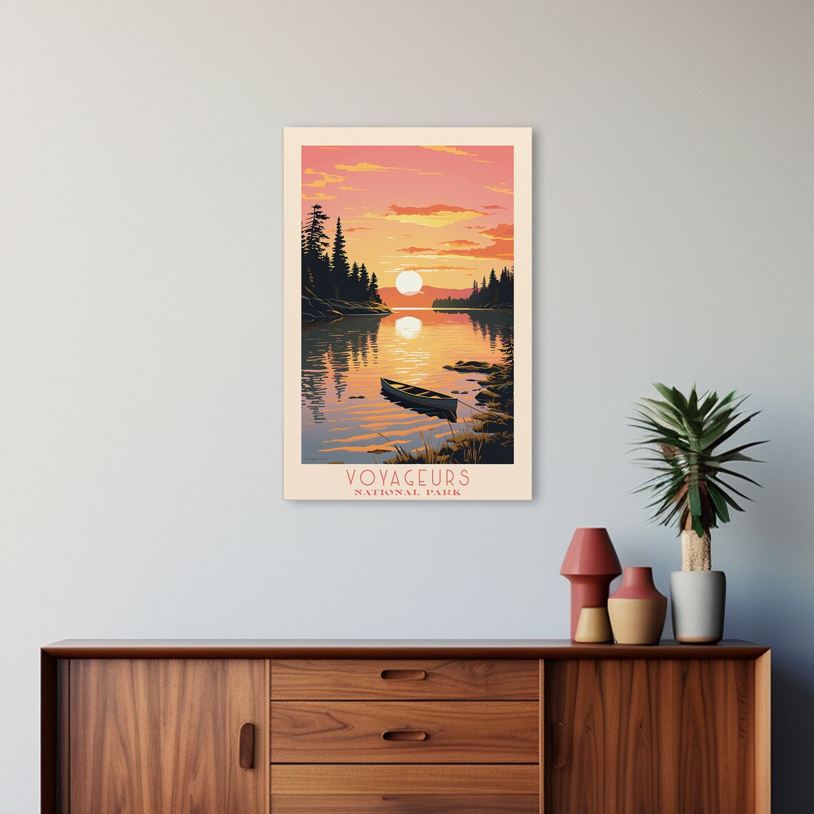 Voyageurs National Park Minnesota Mid-Century Travel Poster - Image 3