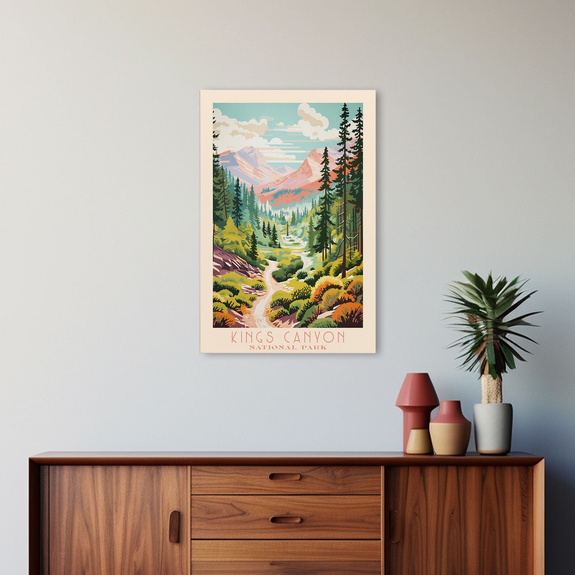 Kings Canyon National Park Daytime Mountain Valley Travel Poster - Image 3