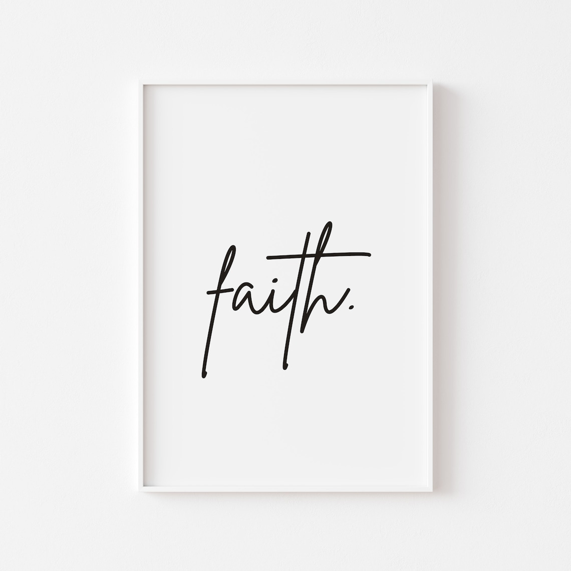 Faith Script Typography Minimalist Black White Inspirational Word Poster - Image 2