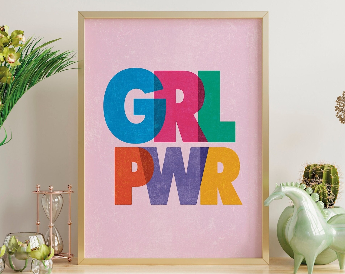 Feminist Girl Power Art Print, Motivational Poster
