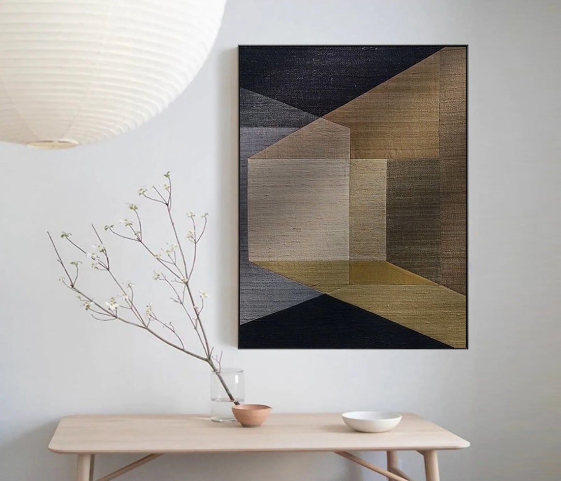Light Beige Corridor Arch Geometric Textured Minimalist Poster - Image 3
