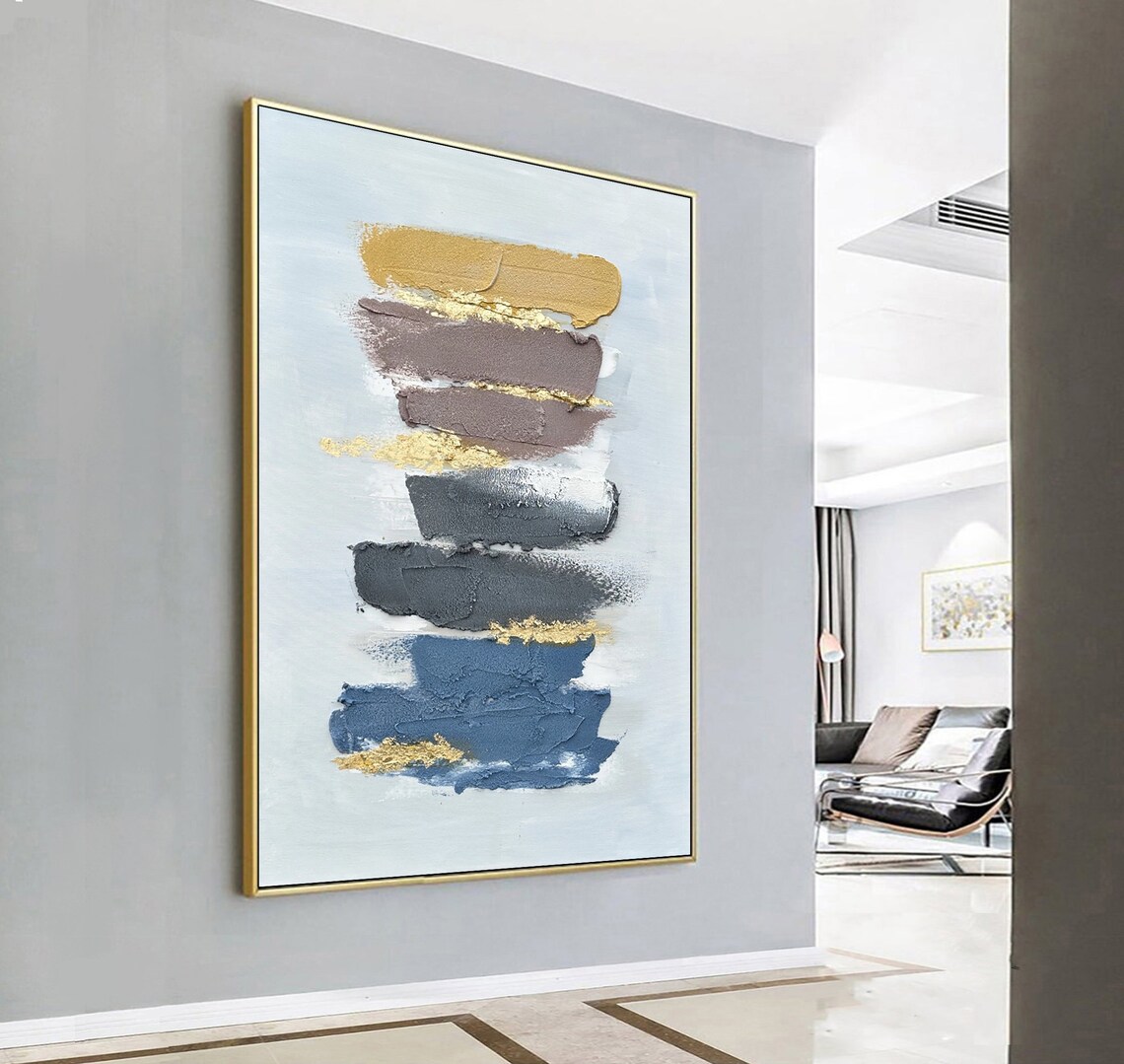 Large Minimalist Textured Wall Art 3d Abstract Oil Painting On Minimalist Painting Boho Abstract Wall Art Entrance Wall Art Decor - Image 3