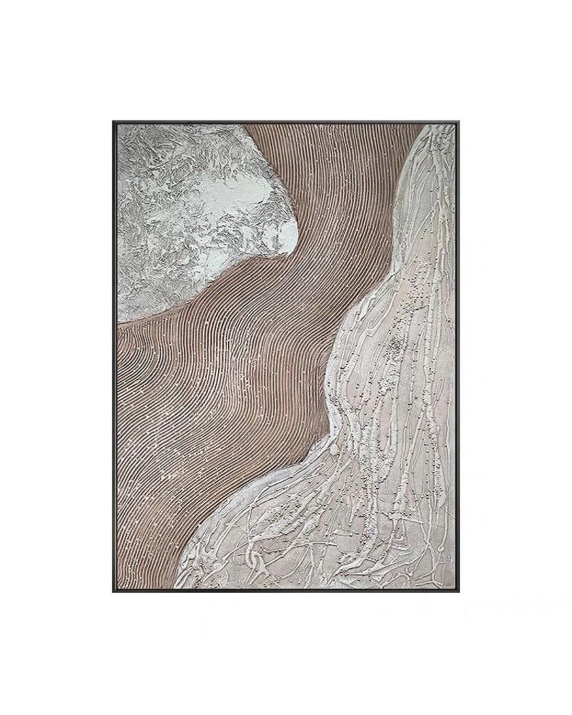 Bronze Silver Textured Wave Abstract Modern Luxury Art Poster - Image 2