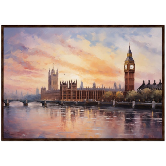 London Big Ben Travel Poster, England Skyline