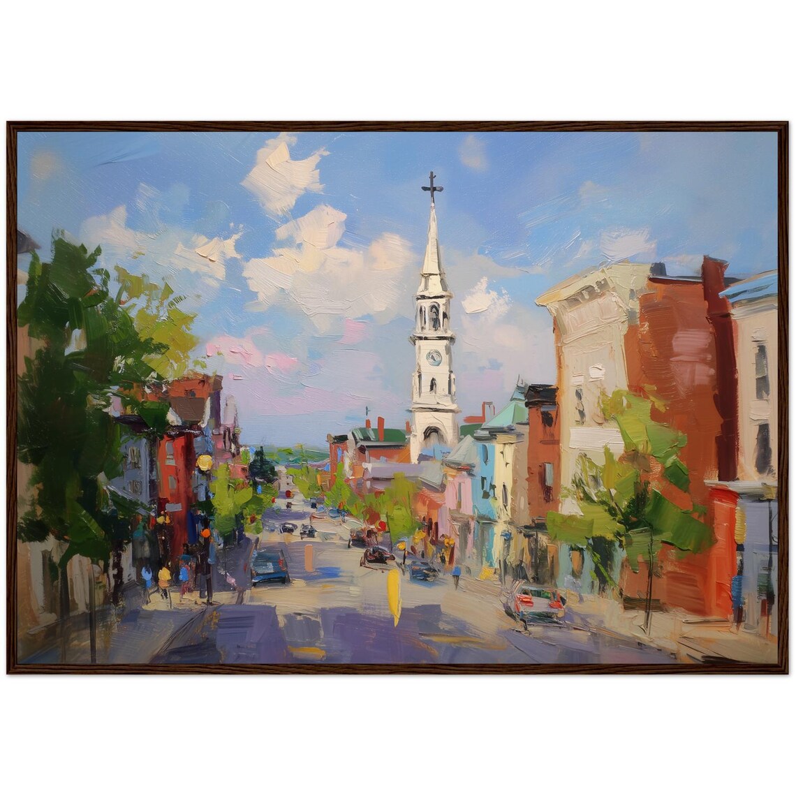 New Hampshire Main Street Portsmouth Travel Poster