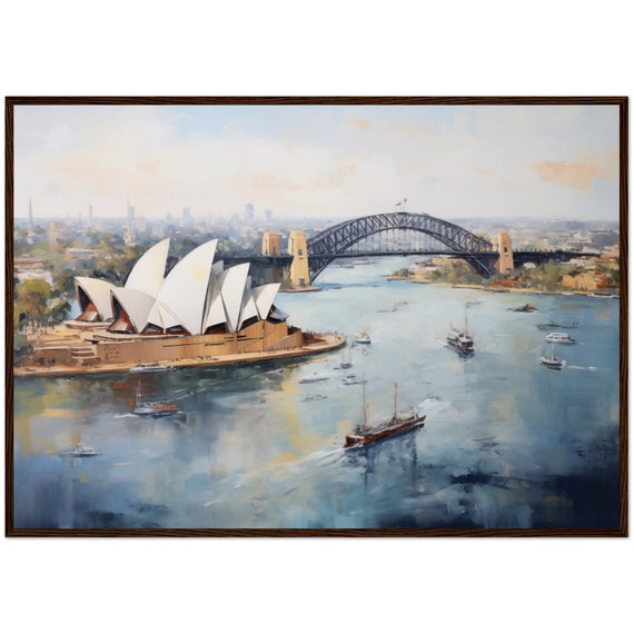 Sydney Harbor Art Print, Opera House Cityscape